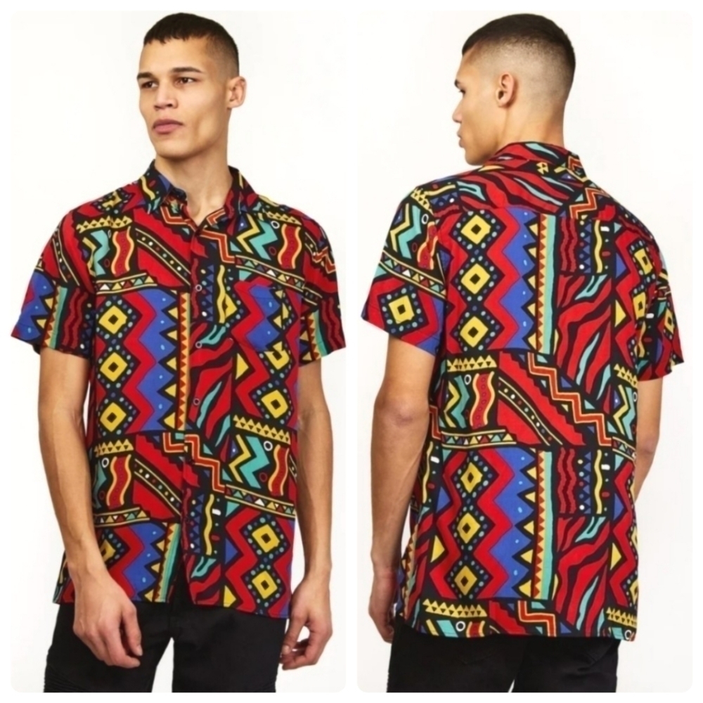 Reason Brand Unity Allover Print Short Sleeve Shirt